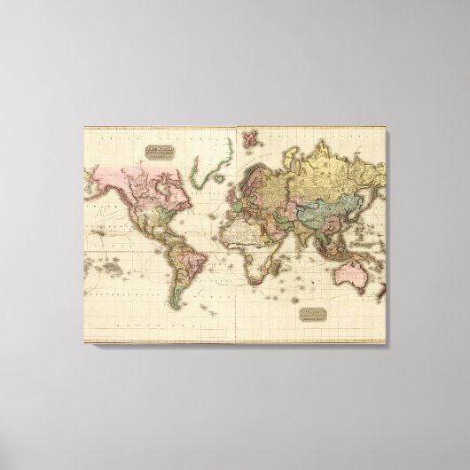 メルカトルの投影の世界 キャンバスプリント (正面)