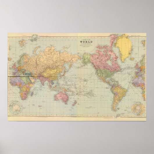 メルカトルの投影の複合ワールド ポスター (正面)