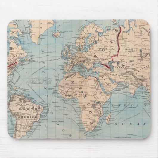 メルカトルの投影上の世界の地図 マウスパッド (正面)