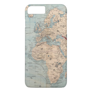 メルカトルの投影上の世界地図 iPhone 8 PLUS/7 PLUSケース