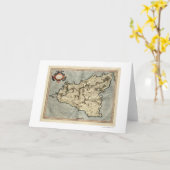 メルカトルシシリーの早い地図1595年 カード (黄色い花)