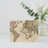 メルカトル図法による世界地図 ポストカード (スタンド正面)