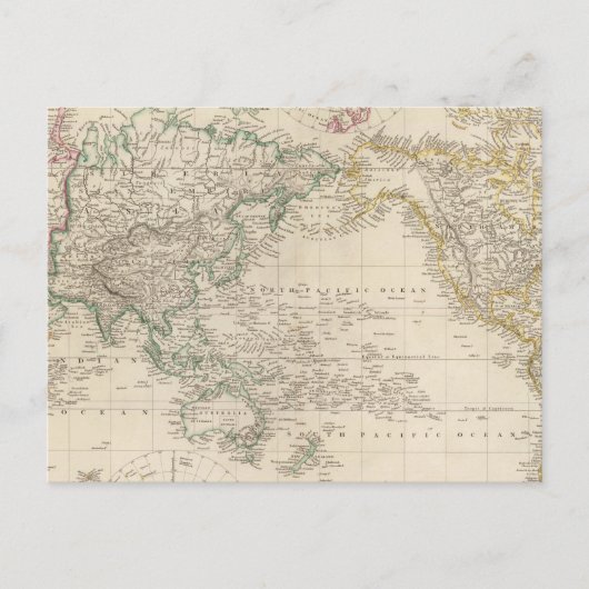 メルカトル図法による世界地図 ポストカード (正面)