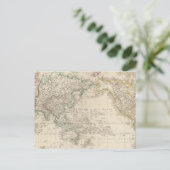 メルカトル図法による世界地図 ポストカード (スタンド正面)