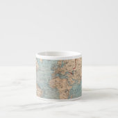 メルカトル図法の世界の地図 エスプレッソカップ (正面)