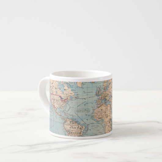 メルカトル図法の世界の地図 エスプレッソカップ (正面左)