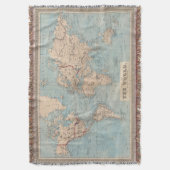 メルカトル図法の世界の地図 スローブランケット (正面縦)