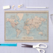 メルカトル図法の世界の地図 薄葉紙 (クラフト)