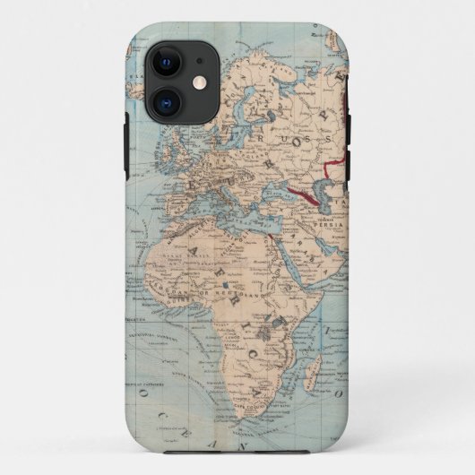 メルカトル図法の世界の地図 Case-Mate iPhoneケース (裏面)