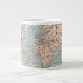 メルカトル図法の世界地図 ジャンボコーヒーマグカップ (正面)