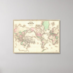 メルカトル図法の世界 キャンバスプリント