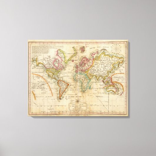 メルカトル図法の世界 キャンバスプリント (正面)