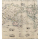 メルカトル図法の世界 シャワーカーテン (正面)