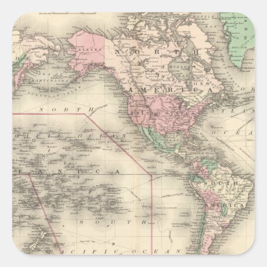 メルカトル図法の世界 スクエアシール (正面)