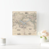 メルカトル図法の世界 スクエア壁時計 (ホーム)