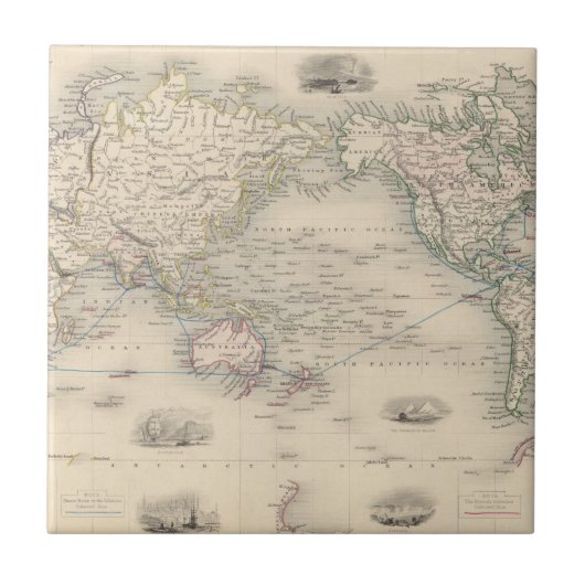 メルカトル図法の世界 タイル (正面)