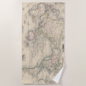 メルカトル図法の世界 ビーチタオル (正面)