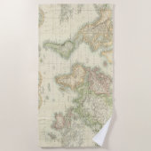 メルカトル図法の世界 ビーチタオル (正面)