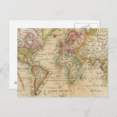 メルカトル図法の世界 ポストカード (正面/裏面)