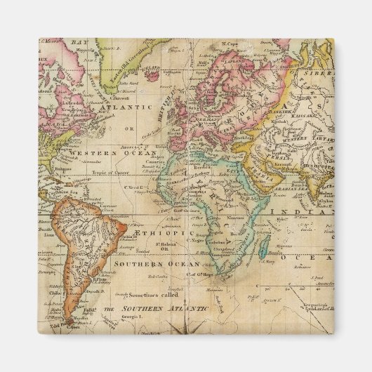 メルカトル図法の世界 マグネット (正面)
