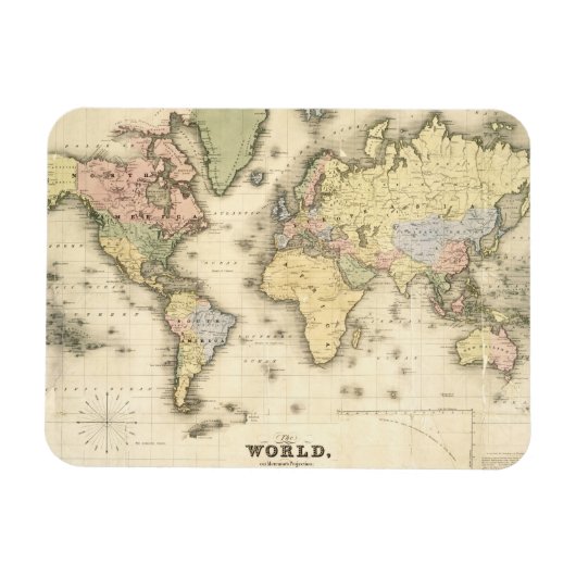 メルカトル図法の世界 | 1840 マグネット (横)