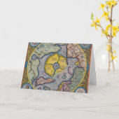 メルカトル16世紀な北極の地図 カード (黄色い花)