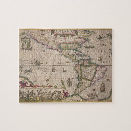 メルカトル「地図書」からのアメリカの地図、パブ。 によって ジグソーパズル (横)