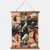 メルカト写真コラージュ、ウッドトッピングぶら下がったウォール 吊り下げ型タペストリー (正面)