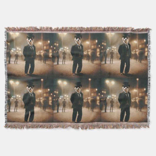 メルカートは黒いネクタイの服を着てイベントした。 スローブランケット (正面)