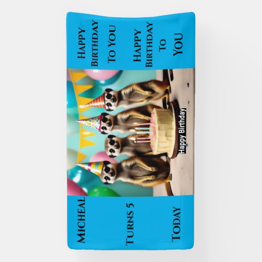 メルカートハッピーバースデーウォールバナー 横断幕 (縦)