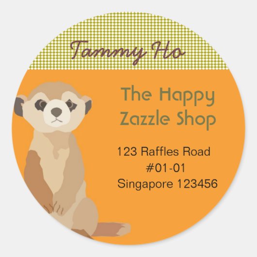 メルカート差出人住所シール ラウンドシール (正面)