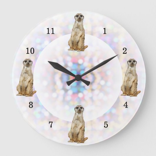 メルカート明るいライトの背景 ラージ壁時計 (正面)