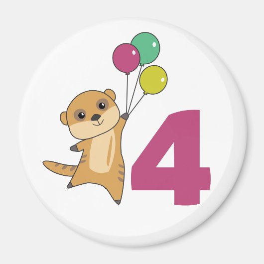 メルカート第4誕生日バルーン子供マグネット マグネット (正面)