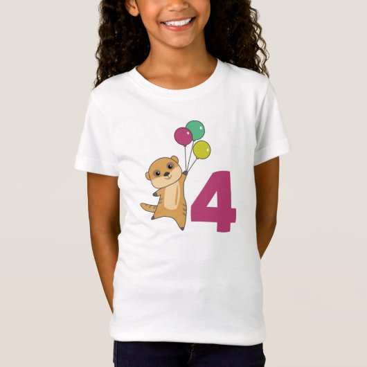 メルカート4誕生日バルーン子供Tシャツ Tシャツ (正面)