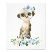 メルカート，サファリ，ジャングル，青い花，男の子の子供部屋 フォトプリント            (正面)