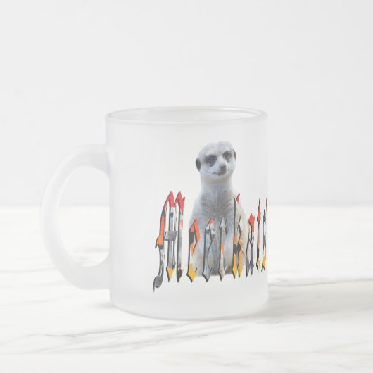 『メルカ誇りを持ったツ名の後ろに立つ』 フロストグラスマグカップ (左)