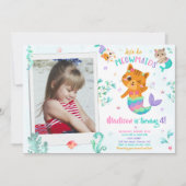 メルキッテン誕生日の招待状ガールフォトマジカル 招待状 (正面)