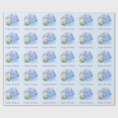 メルキャットライトブルーキャットマーメイド誕生日 ラッピングペーパー (フラット)