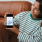 メルキャットライトブルー猫マーメイド誕生日カード シーズンカード