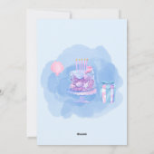 メルキャットライトブルー猫マーメイド誕生日カード シーズンカード (裏面)