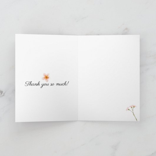 メルシーボークープターありがとう折り畳まれたグリーティングカード カード (内部)