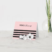 メルシーボークープピンクブラックアフランスのネモン花 サンキューカード (正面)