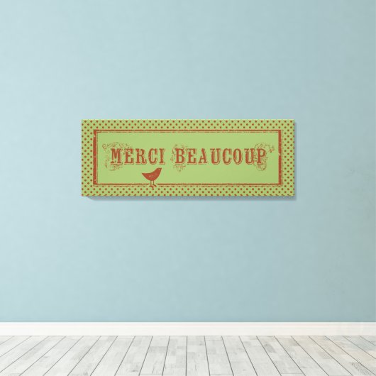 メルシーボークー動揺してトのバードアート キャンバスプリント (インサイチュ (ウッドフロア))