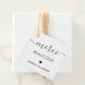 メルシーボークー結婚トラベルの感謝ラベル、クラフト フェイバータグ (インサイチュ)
