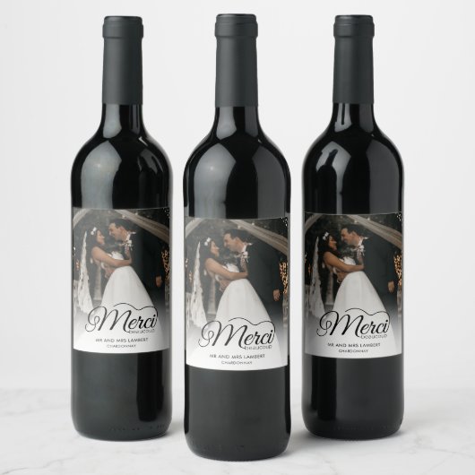 メルシ結婚ボクーデター写真賛成 ワインラベル (ボトル)