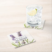 メルシ·ボークープありがとうラベンダー·紙·コースター スクエアペーパーコースター (インサイチュ)