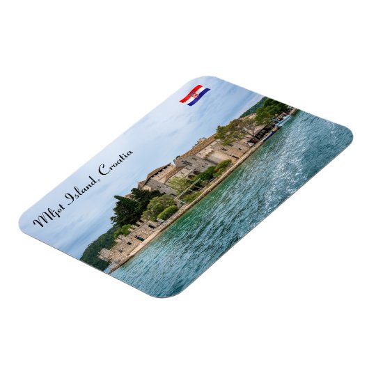 メルジェット島のベネディクト修道院 – クロアチア マグネット (左側)