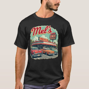 メルズディナー1950sレトロカーTシャツ男性へ Tシャツ