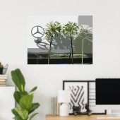 メルセデスとアガパンサス ポスター (ホームオフィス)