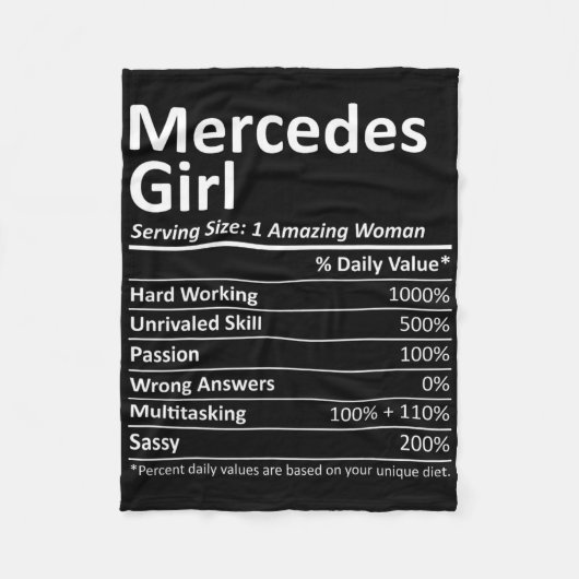 メルセデスガールTxテキサス州おもしろいシティホームルーツアメリカG フリースブランケット (正面)